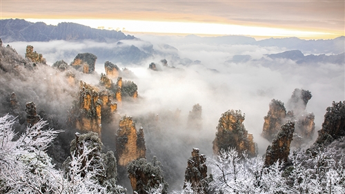 雪遇武陵源